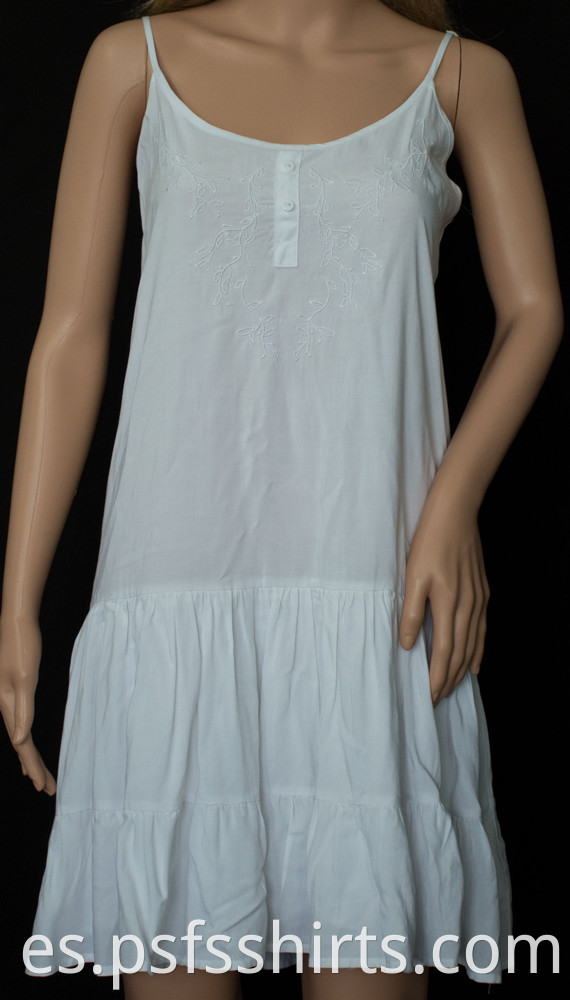 Suspenders Embroidered Dress